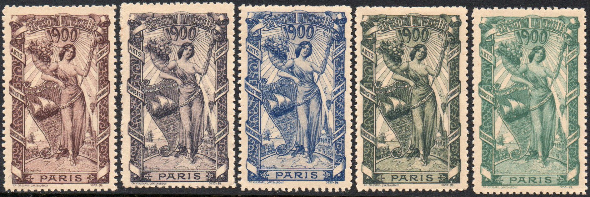 France : Vignettes Expositiuon Universelle, Paris, 1900 Cinderellas  Reklamemarken vinetas